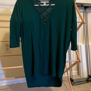 Express XS criss cross detail. High low shirt.